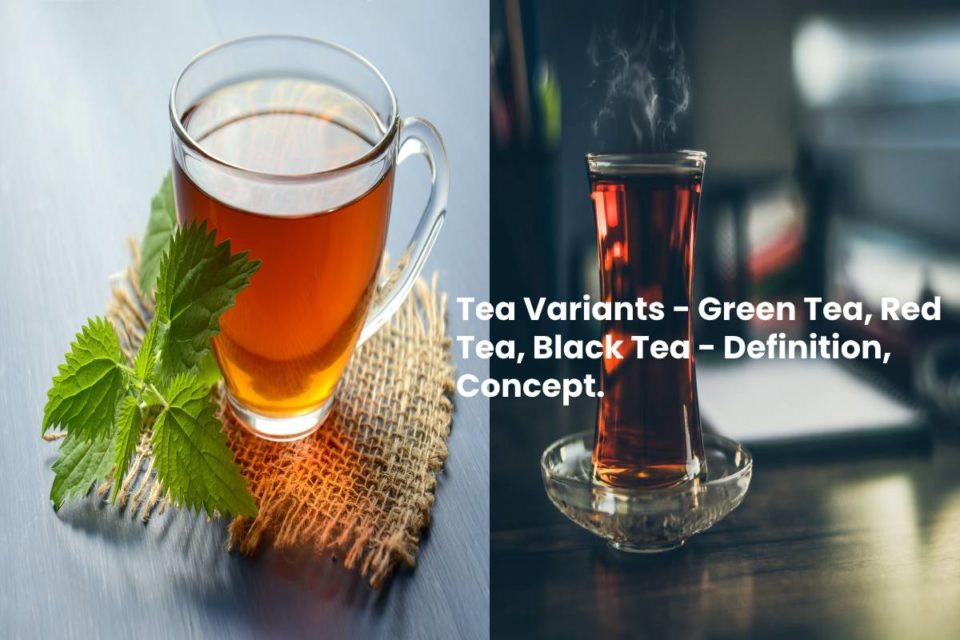 Tea Variants - Green Tea, Red Tea, Black Tea - Definition, Concept.