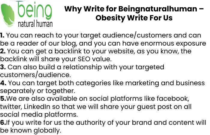 Why Write for Beingnaturalhuman – Obesity Write For Us