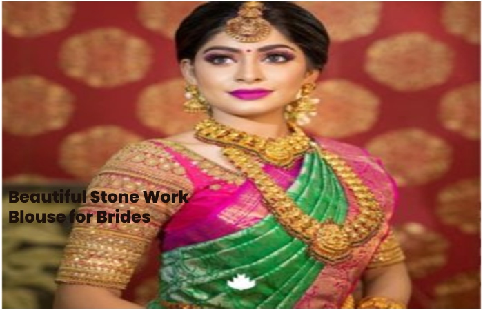 Beautiful Stone Work Blouse for Brides