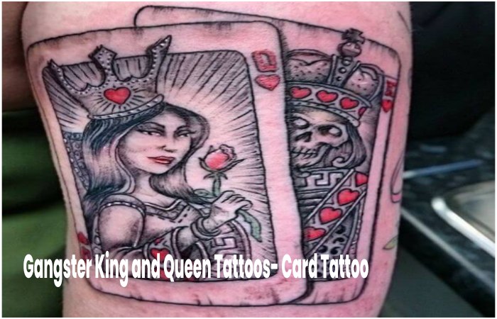 Gangster King and Queen Tattoos- Card Tattoo