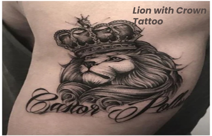 Lion with Crown Tattoo