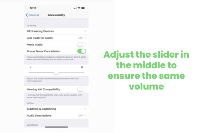 One Airpod Is Louder Than The Other- Check the volume settings
