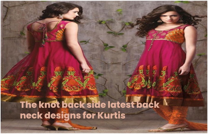 The knot back side latest back neck designs for Kurtis
