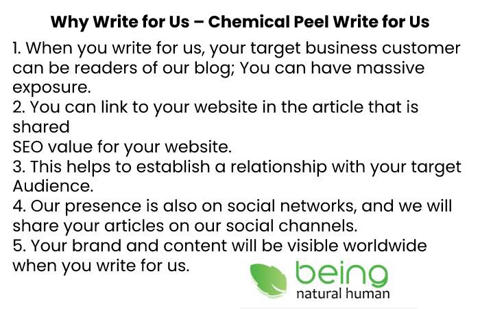 Why Write for Us – Chemical Peel Write for Us