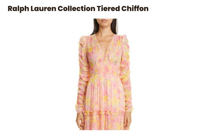 Ralph Lauren Collection Tiered Chiffon Dress