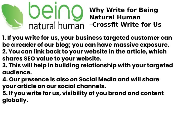 Why Write for Being Natural Human –Crossfit Write for Us