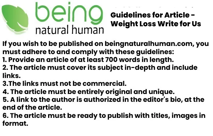 Guidelines for Article - Weight Loss Write for Us