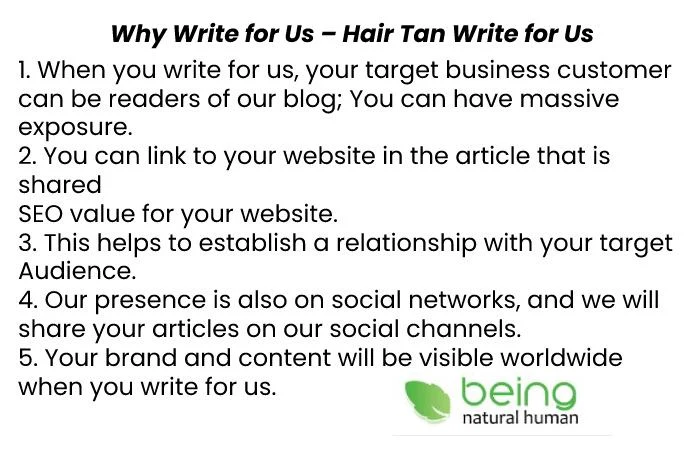 Why Write for Us – Hair Tan Write for Us