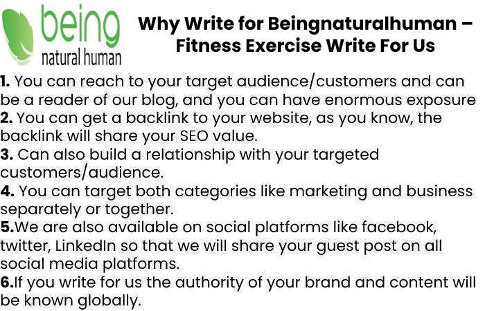 Why Write for Beingnaturalhuman – Fitness Exercise Write For Us