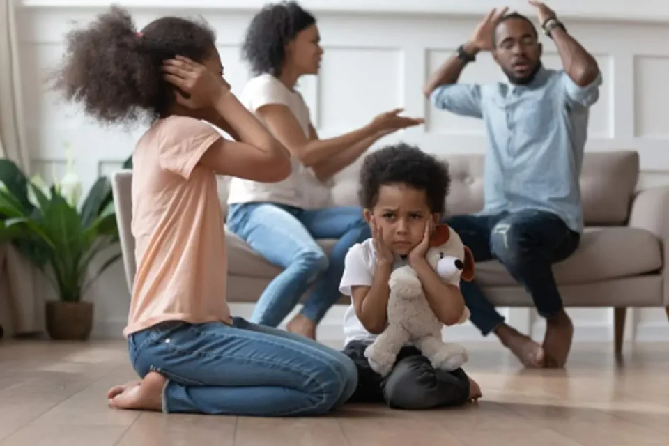 Children distressed during parents' argument at home